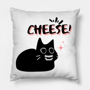 Say Cheese! Spooky Cat Smile Pillow