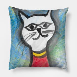 Cat in yellow and red - 1 Pillow