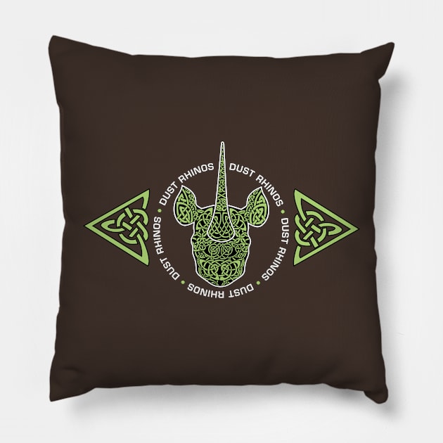 DR Knotwork Green Pillow by Dust Rhinos Swag Store