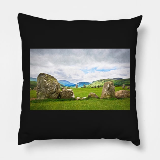 View From Castlerigg as Impressionist Art Pillow by IanWL