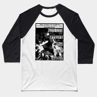 Two color baseball tee shirt design with extreme stylized baseball