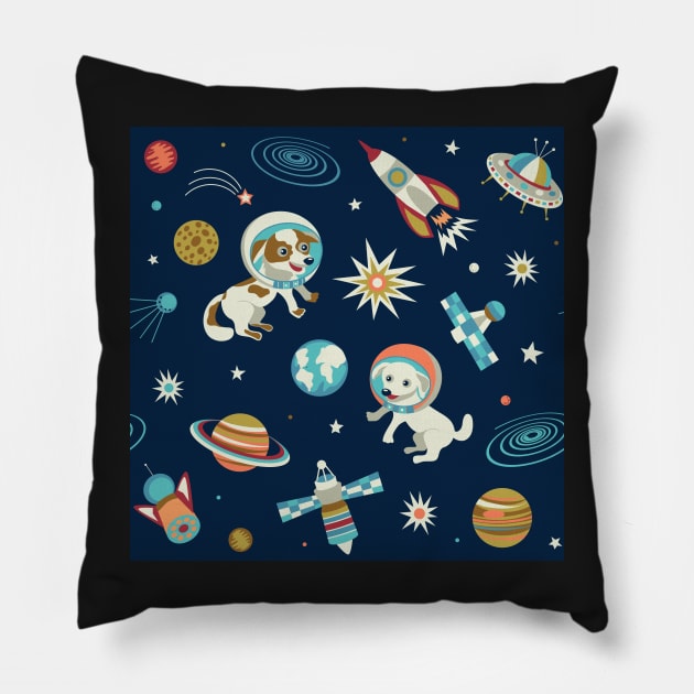 Dog in space Pillow by olgart