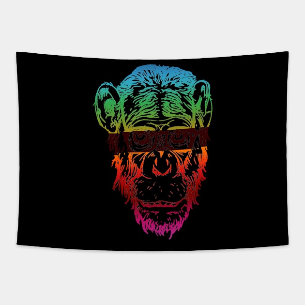 Enlightened Chimp Tapestry by FallingSputnik