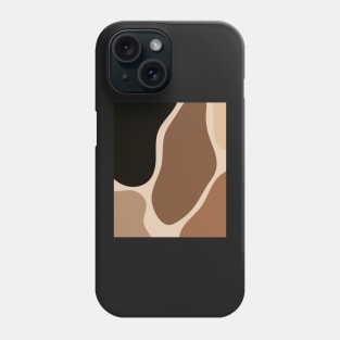 Minimal Modern  Abstract Shapes Black and  Brown Warm Colours  Pattern Phone Case