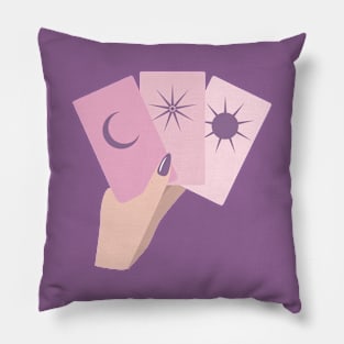 tarot cards in hand Pillow