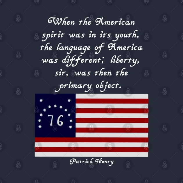 Patrick Henry Quote Flag Tee V. 2 by Aeriskate