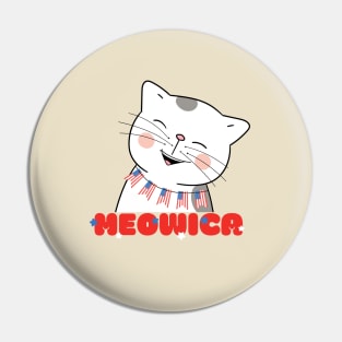 Meowica Cute Cat 4th of July Pin