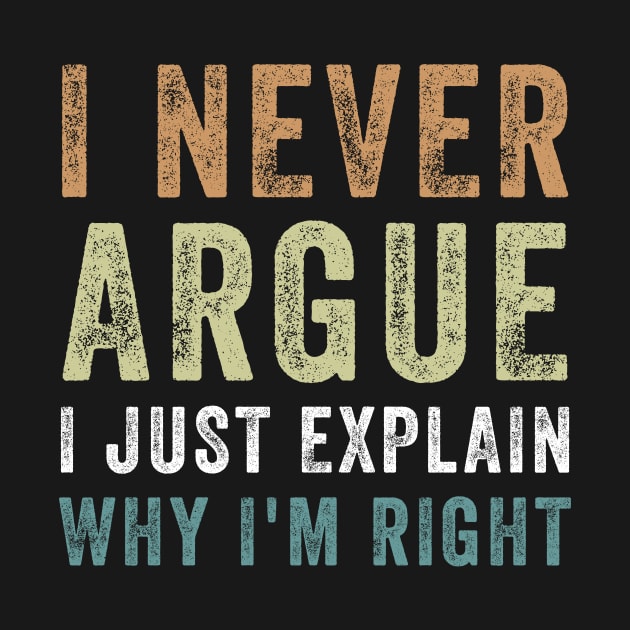 I Never Argue I Just Explain Why I'm Right Funny Saying by DesignergiftsCie