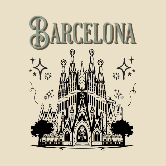 Barcelona Retro Art by mieeewoArt