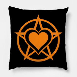 Orange Pagan Heart Cheeky Witch® Pillow