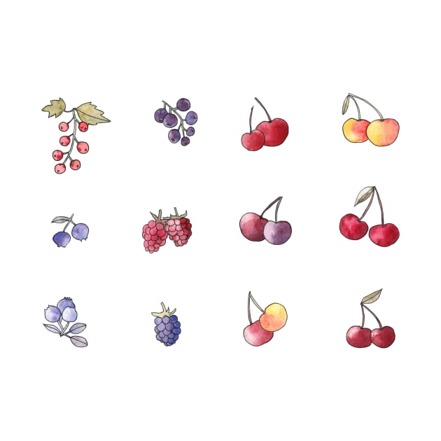 Cute berries sketches by Flowersforbear