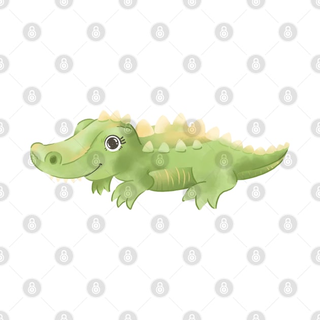 Cute cartoon crocodile by OllyKo