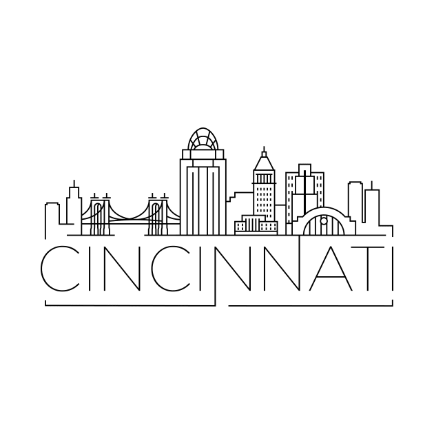 Cincinnati Minimal Skyline by kursatunsal