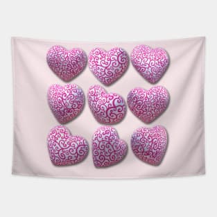 Lacy Hearts Tapestry