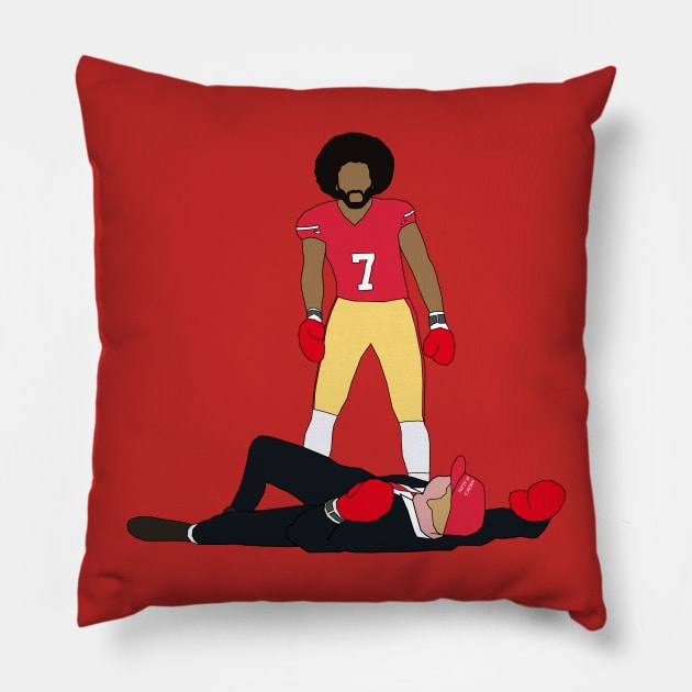 Colin Kaepernick Knocks Out Donald Trump Pillow by rattraptees