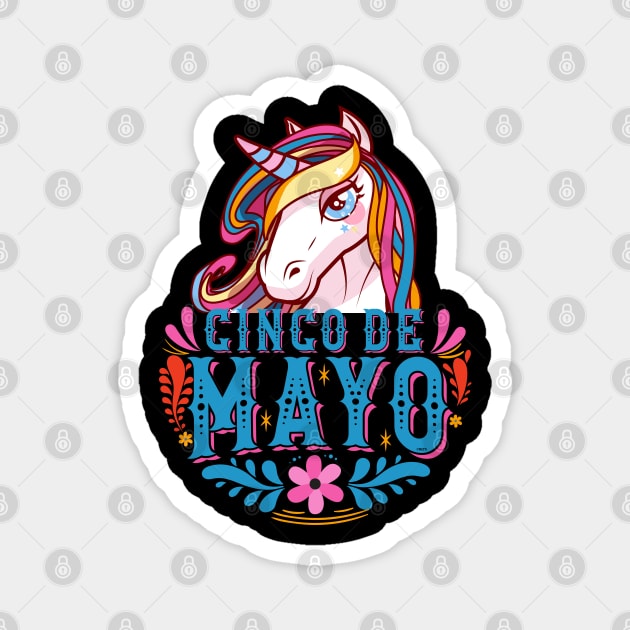 Cinco de mayo Mexican Unicorn Funny Humor product Magnet by creative