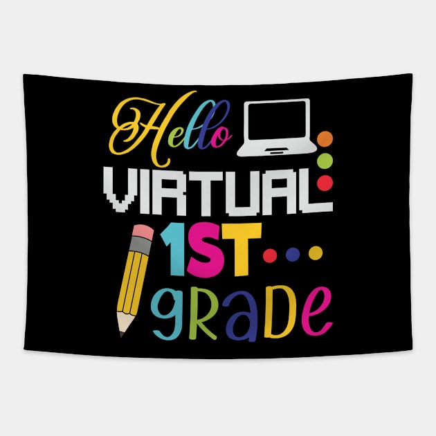 Hello Virtual 1st Grade Tapestry by busines_night