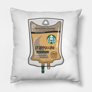 Toasted White Chocolate with Cold Brew Iced Coffee Drink IV Bag for medical and nursing students, nurses, doctors, and health workers who are coffee lovers Pillow