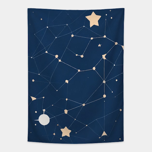 Nighttime Wonders - Navigating the Mystique of Cosmic Patterns Tapestry by Moulezitouna