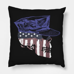 Painted American Flag Military Skull Pillow