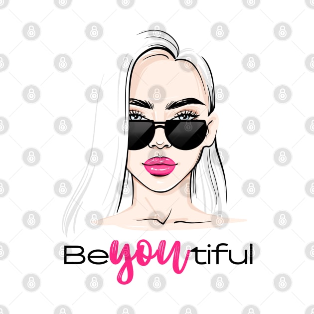 Be-YOU-Tiful - Beautiful- Motivational Phrase, Positive Quote by Mimielita