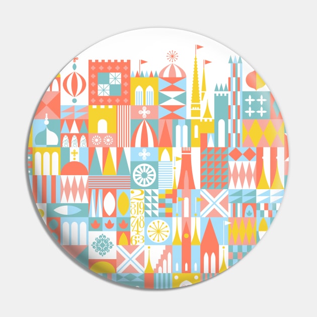 Small World-esque Pattern Bright Pin by BurningSettlersCabin