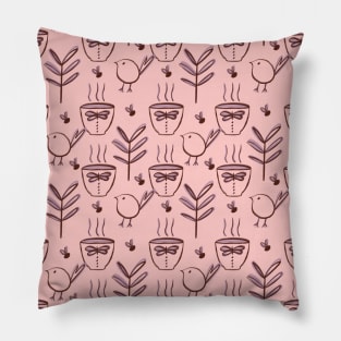 Cup of Green Tea (Purple & Pink) Pillow