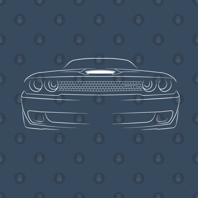 Dodge Challenger SRT Hellcat - front stencil, white by mal_photography