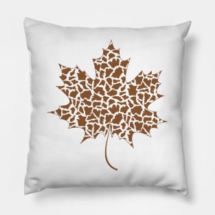 Fall Leaf in Giraffe Print Pillow