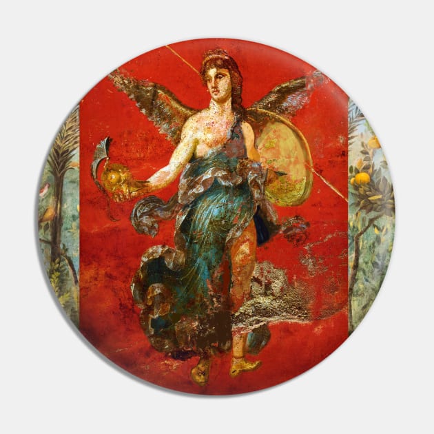 GODDESS NIKE ,POMPEII ,ANTIQUE ROMAN WALL PAINTINGS Flower Garden Flying Birds ,Quince and Apple Trees Pin by BulganLumini