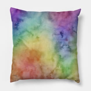 Bright Purple Green Blue Pink Pastel Rainbow Watercolor Ombre Shades Pillow