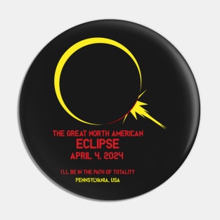 Eclipse 2024 Pennsylvania, USA Pin