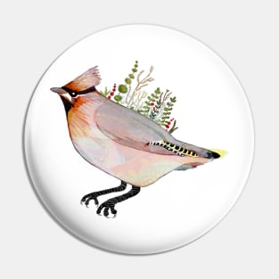 Waxwing Pin