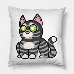 Plump Cat Grey Tabby Pillow