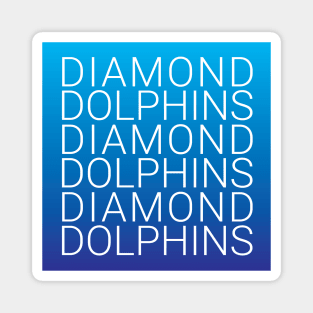 Diamond Dolphins on Gradient Blue Magnet