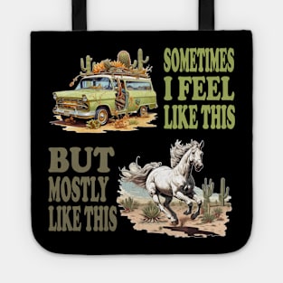 Generation X How I feel  - Abandoned Car in Desert, White Stallion Tote