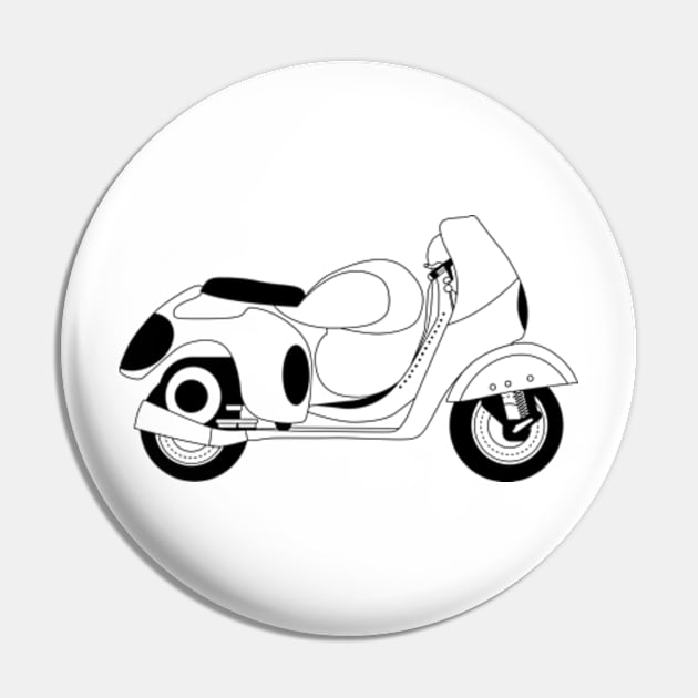 Vespa Corsa "Alloy Frame" Black Outline Pin by kindacoolbutnotreally