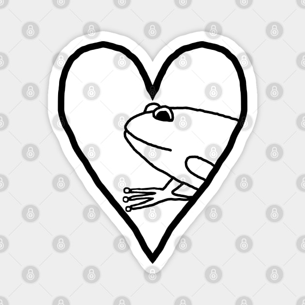 My Valentine Frog Line Drawing Man I love Frogs Magnet by ellenhenryart