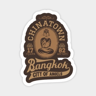 Vintage Bangkok Buddha Logo - Retro Thai Shirt Design Magnet