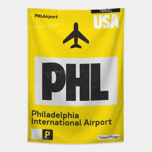 PHL Philadelphia airport yellow Tapestry