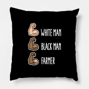 White man black man farmer gift funny farm life (light design) Pillow