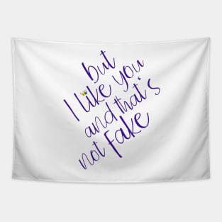 Young Royals quote: But I like you and that's not fake - purple Tapestry