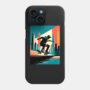 Urban Glide: Skateboarder in the City Phone Case