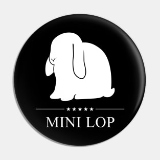 Mini Lop Rabbit White Silhouette Pin