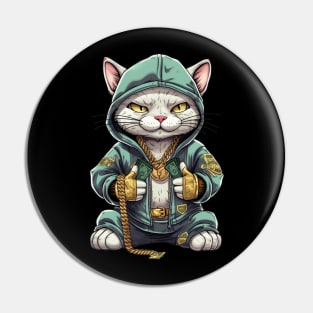 Hip Hop Art Cat Money Pin