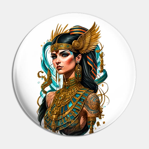 Fantastical Cleopatra Profile Pin by ALM Artbox