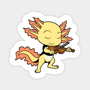 Comic axolotl plays violin Magnet