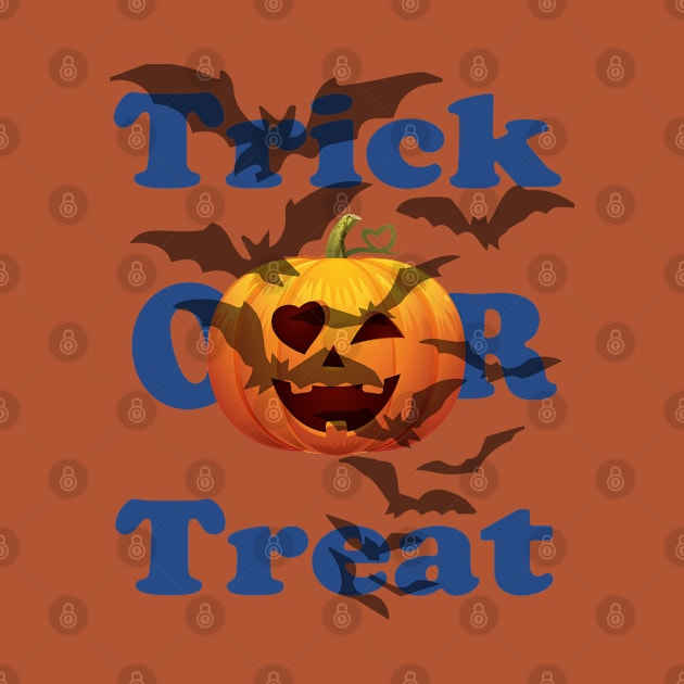 Funny Halloween Gift Trick or treat with scary pumpkin face for men and women by NaniMc