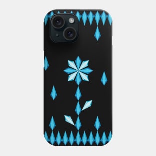 Winter ice blue frozen flower, version two Phone Case