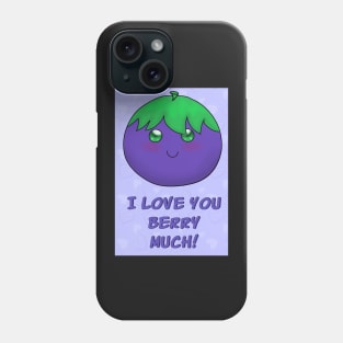 Cute Cartoon Blueberry Valentine's Day Card Phone Case